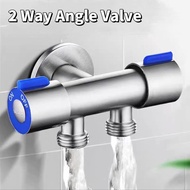 SUS304 1/2 Angle Valve One Into Two Out Three-way Control Multi-function Stainless Steel Faucet