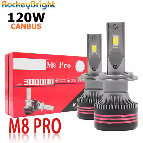 M8 Pro 120W 12000LM H7 LED Headlight Bulb H8 H11 6000K 12V 24V Universal Car LED Headlight Kit CANBU