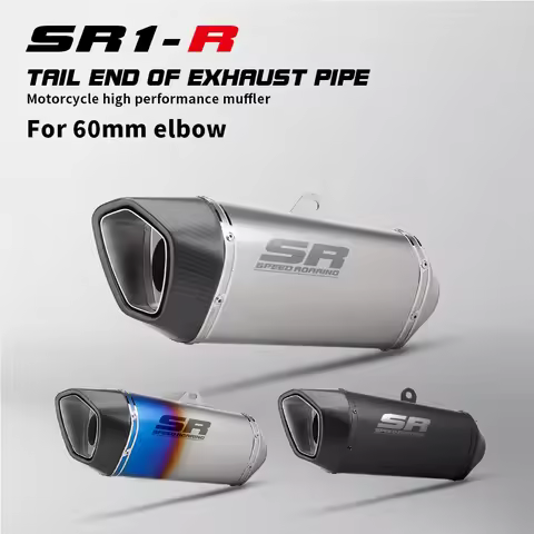 60mm motorcycle exhaust pipe genuine carbon fiber SR project SR1-R exhaust pipe muffler