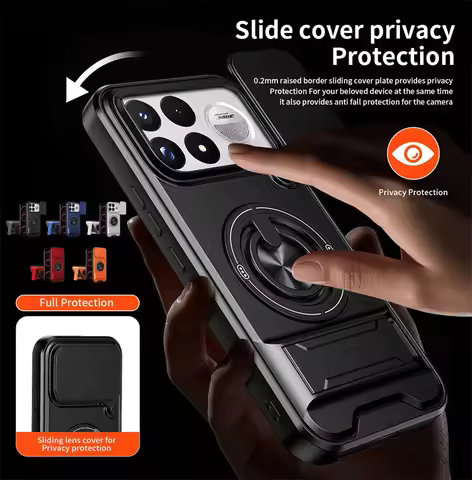 Armor Magnetic Ring Stand Bracket Fundas For Xiaomi Poco F9 Pro Ultra F9Ultra F9Pro Case Slide Lens 