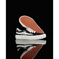 Vans Sk8-Low Black Palm Leaf Canvas Suede Kasut Lelaki Perempuan Sneakers Murah
