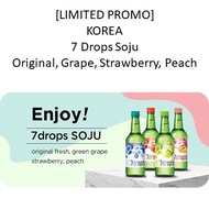 LIMITED PROMO -  KOREA  7 Drops Soju - Original, Grape, Strawberry, Peach - 10 Bottles