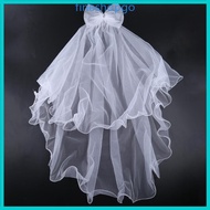 Fine 2 Tier Girls First Holy Communion Veil with Comb Curly Edge Wedding Veil