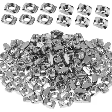 50Pcs M5 M4 M3 for 20 Series Slot T-nut Sliding T Nut Hammer Drop In Nut Fasten Connector 2020 EU Al