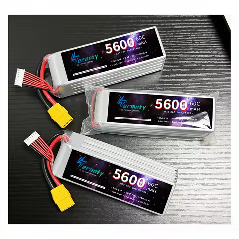 60C 6S 22.2V 5600mAh Lipo Battery With EC5/XT60/T/TRX/XT90 Plug For FPV Drone RC Quadcopter Helicopt