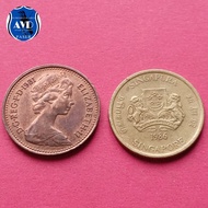 2 keping koin Jerman &amp; singapore