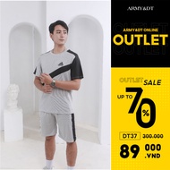 Army&dt high-end men's sports set, striped cold powder made of soft, luxurious, airy PE Coolmax mate