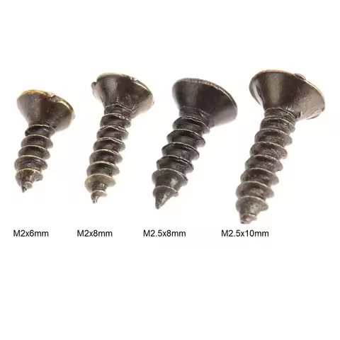 200Pcs Iron Bronze Tone Flat Phillips Head Screws Fit Hinges Recessed Countersunk Self-Tapping Screw