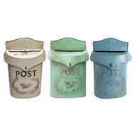 [Predolo3] Heavy Duty Wall Mount Mailboxes Vintage Style Decorative Iron Letter Box Farmhouse Mail B