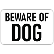 Beware Of Dog White Tin Sign Dog Sign Beware Signs Metal Signs Beware Of Dog Signs Tin Signs Wall De