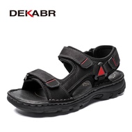 DEKABR Size 48 Male Genuine Leather Sandals Summer Casual Men Shoes Vacation Beach Shoes Fashion Outdoor Non-Slip Sneake