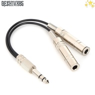 GESH1VX65 6.35mm Male to 2 6.35mm Female, Shielding Electric Box Bass Breakout Splitter Cable, Male 