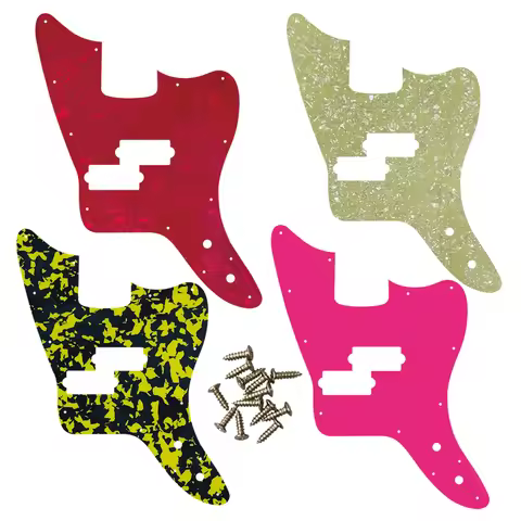Fei Man - Custom Pickguard Parts For US Fender MH Signature Jaguar Bass Guitar Pickguard, Multicolor