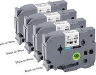 4Pack TZe-241 3/4 Inch Label Tape Replacement for Brother P Touch TZ Tape 18mm 0.7 Laminated White T