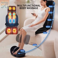 MorningSGJAIYORL Electric Full Body Massage Chair Neck Back Waist Massage Cushion Heat & Vibrate Mas