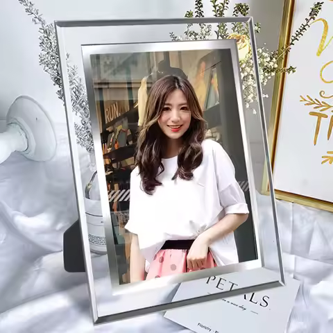 Set of 2 crystal photo frame 5 7 6 8 10 inch 7 inch creative glass custom photo free photo
