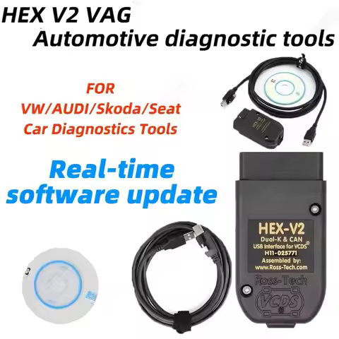 High-quality HEX V2 VAG Multilingual VCDS 24.7 ATMEGA162 FT232 5054 FOR VW/AUDI/Skoda/Seat Car Diagn