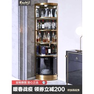 QZ👏Country Garden Light Luxury SST Wine Cabinet Home Living Room Corner Cabinet Glass Triangle Cabinet Fan-Shaped Corner