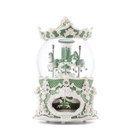 莫蘭迪綠 洛可可旋轉木馬水晶球音樂盒 燈光生日情人聖誕結婚新居