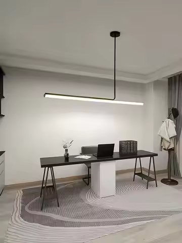 One-word Long Strip Led Restaurant Pendant Lights Nordic Simple Dining Table Bar Chandeliers Modern 