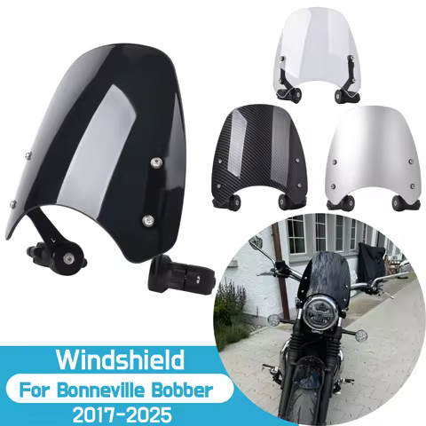 For Triumph Bonneville Bobber 2017-2025 2024 Windshield Windscreen Motorcycle Wind Deflector Shield 