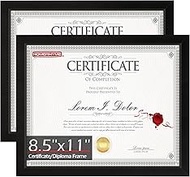 HOMERHYME Diploma Frame, 8.5 by 11 Black Picture Frames, Certificate Frame with Clear Plexiglass, 8.