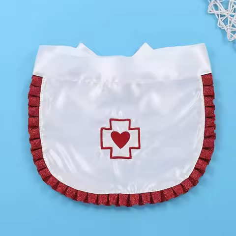 Halloween Nurse Costume Accessories Ruffle Fringe Edge Reusable Halloween Costume Set Easy To Carry 
