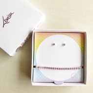 Lovisa Pink Cubic Zirconia Jewelry Bracelet Earring Set in Box | Rantai Tangan Subang Fashion Berlia