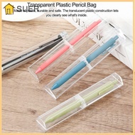 SUER Pen Box Plastic Transparent Polygon Office Supplies