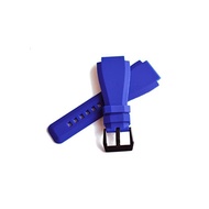 【Import King Original】Compatible with Watch Parts Bell &amp; Ross BR01% Gangnam% Rubber Belt for BR03 Outside 24mm Blue PVD