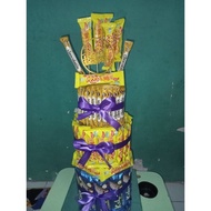 ready SNACK TOWER 3 Tingkat free Topper Ucapan