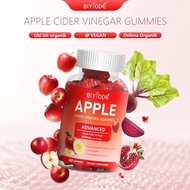 BIYODE Gummy Cuka Epal - 5000mg Setiap Hidangan | Vitamin B9 & B12 | 60 Biji Vegan Rasa Epal | Suple