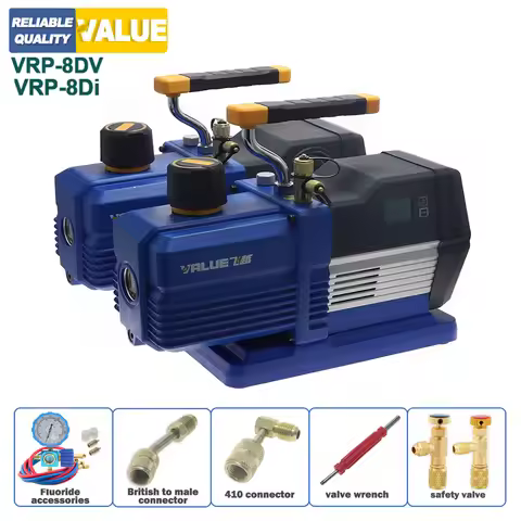 VRP-8Di VRP-8DV 3/4HP 8CFM Refrigerant Vacuum Pump 1/4 Air Inlet Refrigeration for Car Household Air