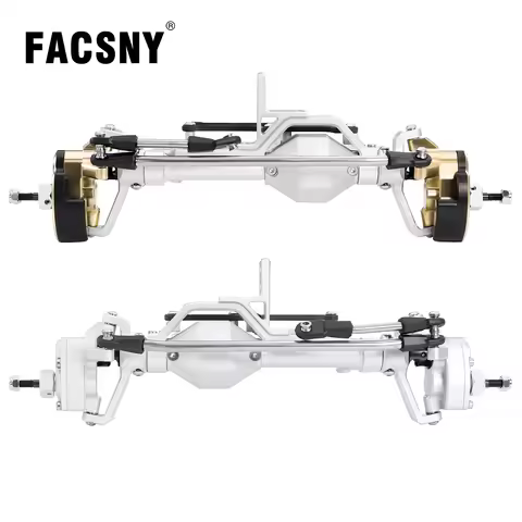 LCG Heavy Aluminum Front Rear Portal Axle Set+Brass Knuckles 50° 4WS for 1/10 RC Crawler Axial Capra