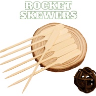 200 pcs Bamboo Rocket Skewers BBQ Sticks Disposable Wooden Barbecue Sticks |Eco-Friendly BBQ Sticks