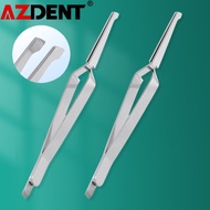 AZDENT 1Pcs Dental Orthodontic Bracket Tweezers Stainless Steel Buccal Tube Reverse Action Serrated 