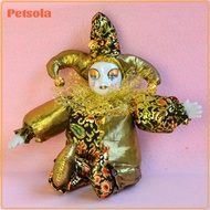 petsola Sit or Hang Design Handmade Jester Doll Ornate Costume Porcelain Head Cloth Doll Exquisitely