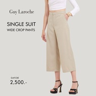 กางเกงผู้หญิง ทรงกระบอกใหญ่ ขายาว 36" สีเบจ รุ่น Single Suite Beige-Business Wide Crop Pants แบรนด์ Guy Laroche (GAFCBE)