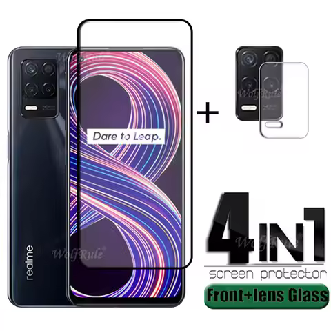 Full Cover Glass For Realme 8 5G Glass For OPPO Realme 8 5G Tempered Glass Full Glue Screen Protecto