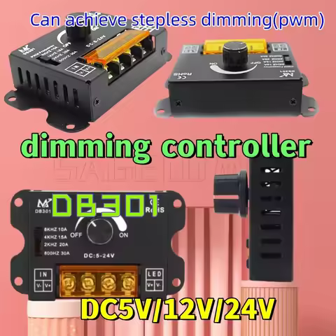 DB301 DC5V/12V/24V Knob frequency adjustable stepless dimming controller 30A Adjustable Controller S