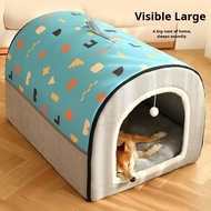 Dog Kennel Tunnel Warm Dog House Detachable Pet Sleeping Bed Semiclosed Pet Supplies Soft Non-slip D