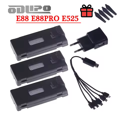 Rechargeable 3.7V 6500mAh Battery an Charger For RC Drone E88 E88PRO E99 E99PRO P1 K3 P10 A13 E525 R