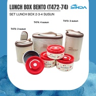 Stainless Steel Bento Lunch Box Heat Resistant & Leak-Proof SUS 304 CERRY MOTIF TYPE T472-2 LAYERS/ 