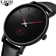 {Miracle Watch Store} LIGE แฟชั่นที่เรียบง่ายบางนาฬิกาบุรุษยอดนาฬิกาแบรนด์หรูชายสบายๆ SportsLeather นาฬิกาควอทซ์กันน้ำ Relógio Masculino