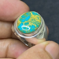 Cincin Perak Firus Nesyabur Iran Asli/ Fairus/ Natural Turquoise