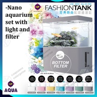 Up Aqua M18 Fashion Tank Plastic Aquarium Set | small mini aquarium tank set full complete akuarium kecil 小型鱼缸
