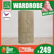 2.5 Feet Swing Door Wardrobe / Wardrobe with Large hanging space / Almari baju / Pintu Kaca / Almari Baju Kayu