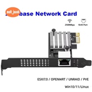 Game PCIE Card 2500Mbps Gigabit Network Card 10 100 1000Mbps RJ45 Wired Computer PCIe 2.5G Network A