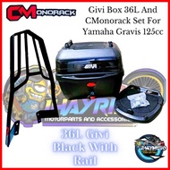 ☍ ✿ ( MIO GRAVIS ) 36L GIVI BOX AND CMonorack FOR YAMAHA MIO GRAVIS 125cc