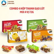 Combo of 4 boxes of FnV Brown Rice Bars 72g, 4 flavors